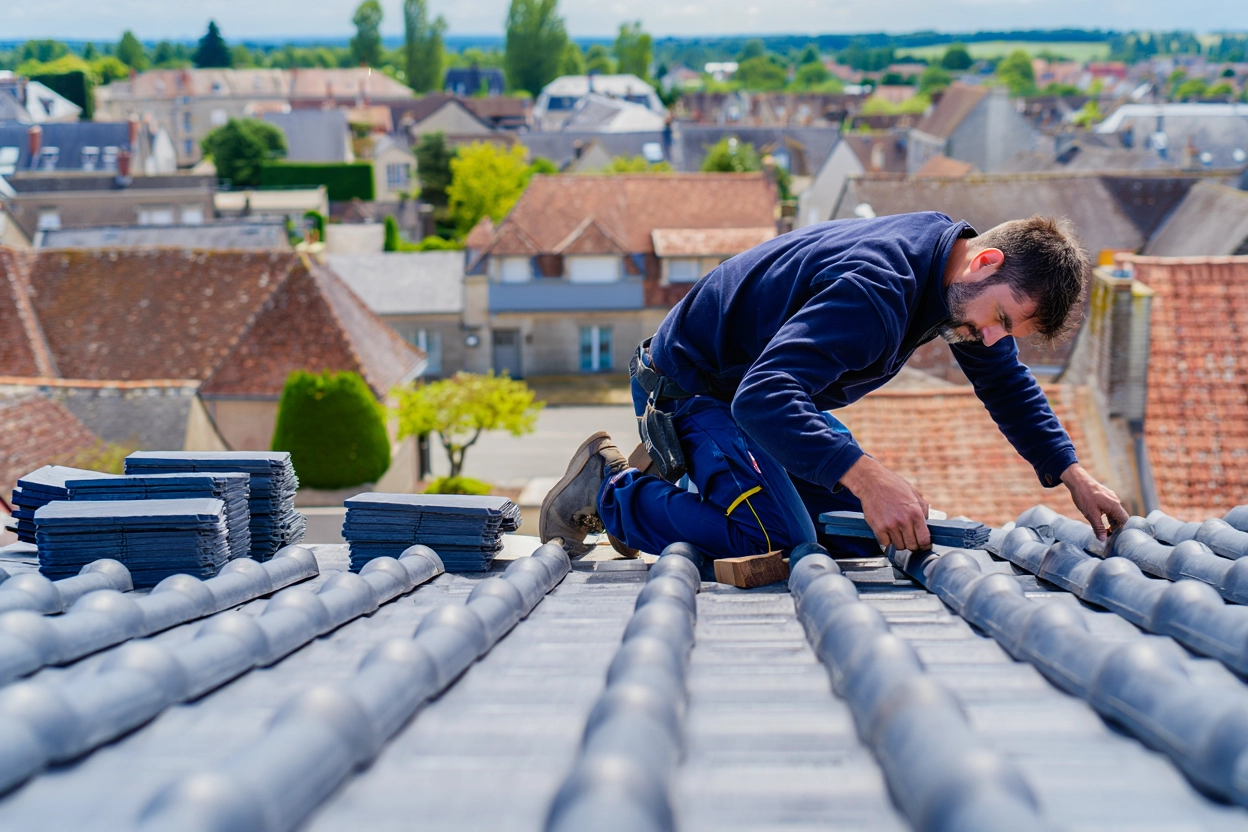 Équipe de couvreurs professionnels en Essonne